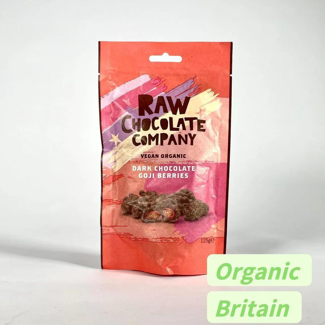 Raw Chocolate Company Organic Chocolate Goji Berries 125g Vegan Natural Organic Gluten Free