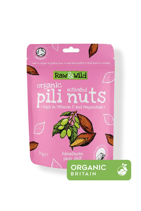 Raw & Wild Activated Pili Nuts - Pink Himalayan Salt (70g)