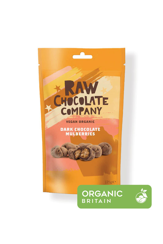 Raw Chocolate Company Organic Chocolate Chocolate Mulberries 125g Vegan Natural Organic Gluten Free