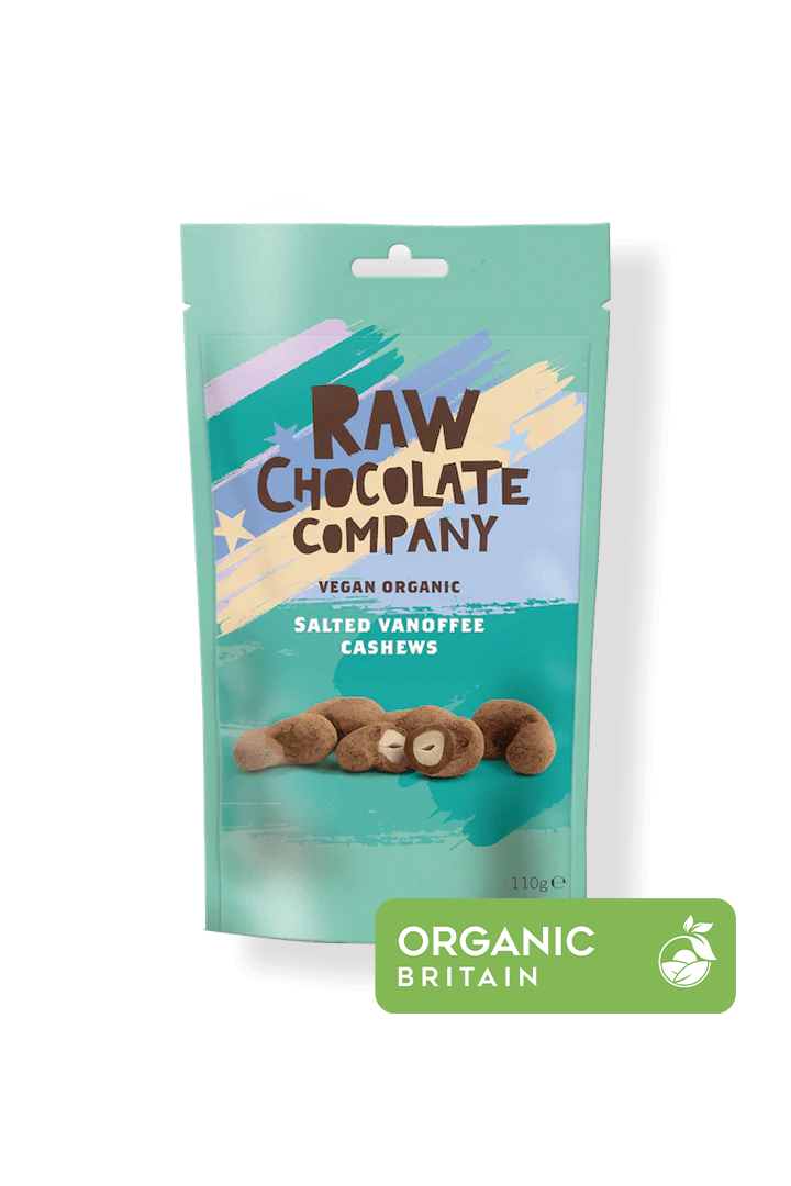 Raw Chocolate Company Organic Chocolate Salted Vanoffee Cashews 110g Vegan Natural Organic Gluten Free