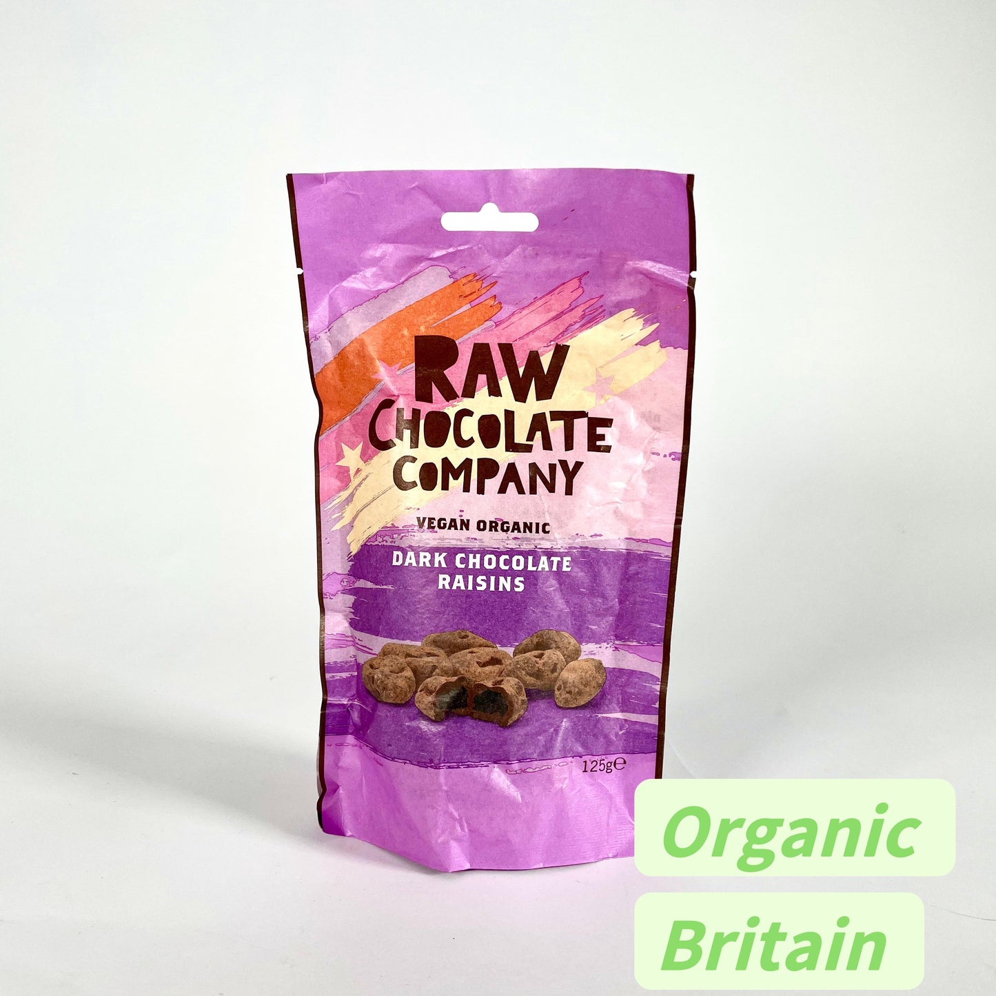 Raw Chocolate Company Organic Chocolate  Raisins 125g Vegan Natural Organic Gluten Free