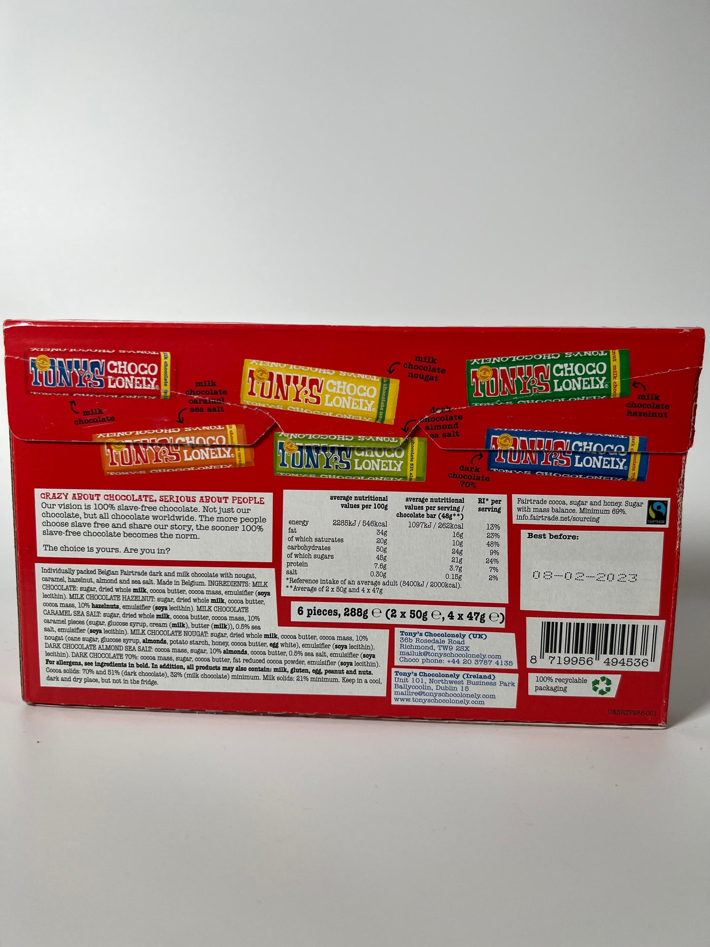 Tonys Chocolonely Rainbow Tasting Pack (288g)